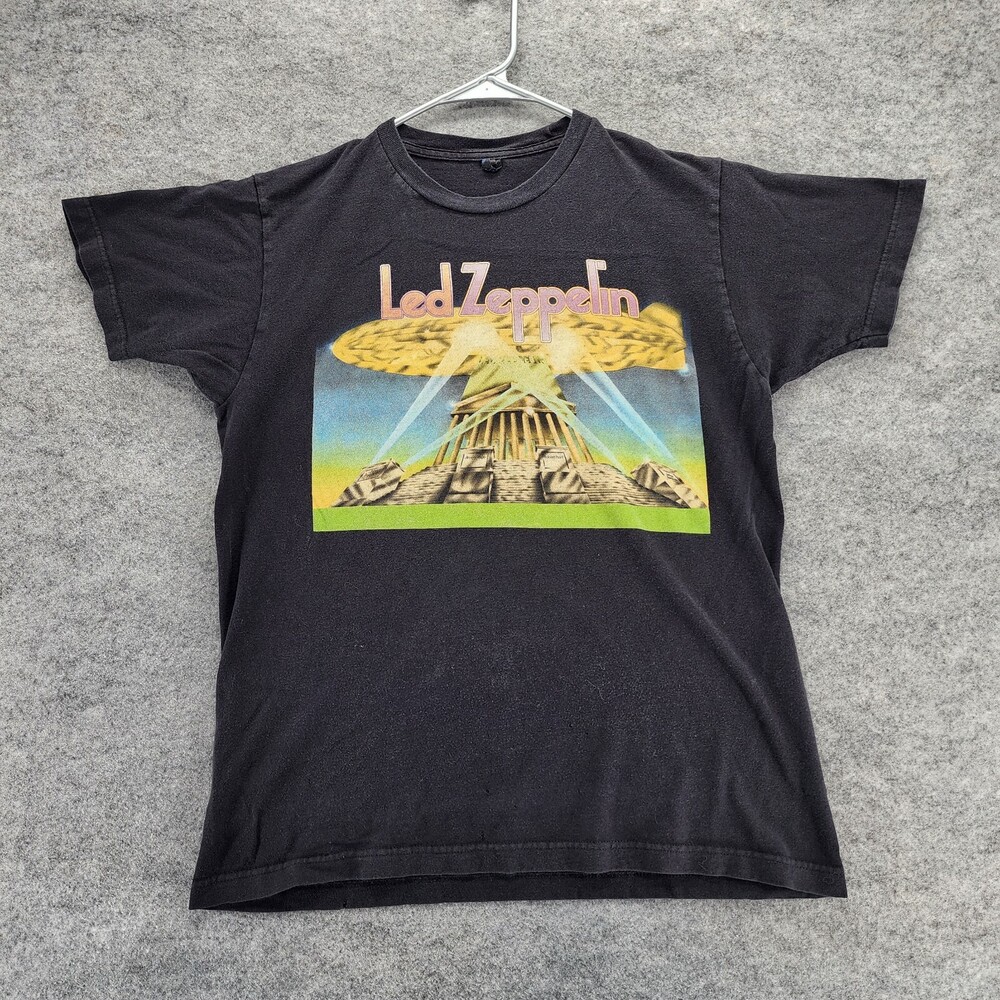 Led Zepplin Shirt Mens Medium Wish You Were Here Tultex Short Sleeve Black